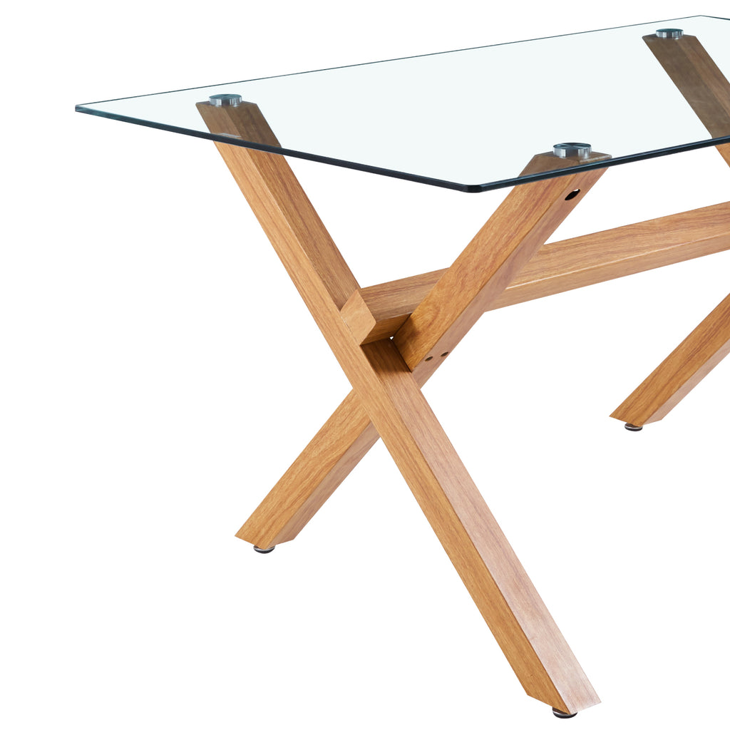 Mesa Nordic Cross Rectangular Vidrio 140x90 cms
