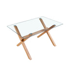 Mesa Nordic Cross Rectangular Vidrio 140x90 cms