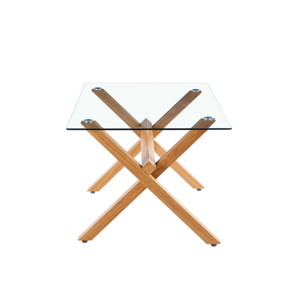 Mesa Nordic Cross Rectangular Vidrio 140x90 cms