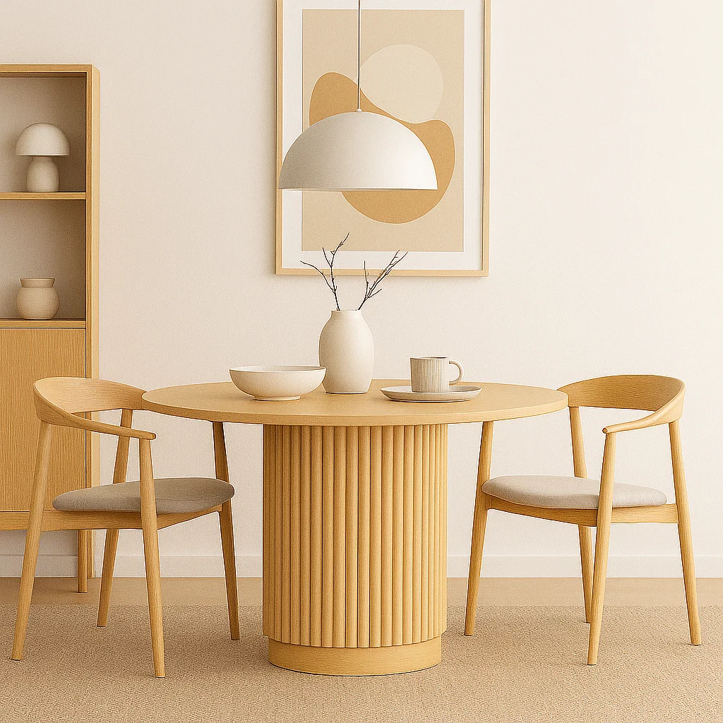 Mesa Redonda Nórdica Armonía de 130 cm Madera Natural