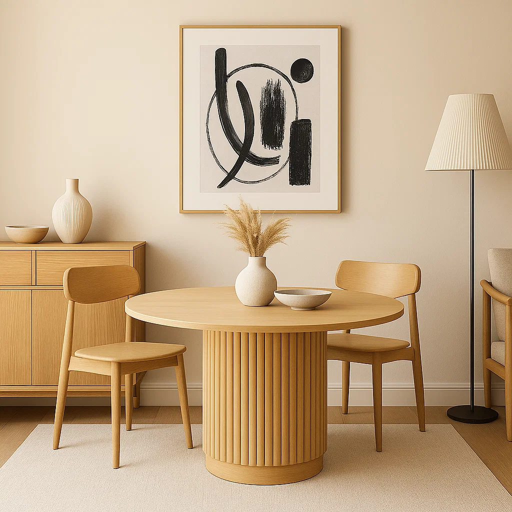 Mesa Redonda Nórdica Armonía de 130 cm Madera Natural