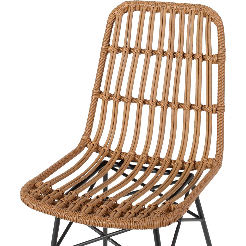 Pack de 4 Sillas de Comedor Terraza Rattan Grecia Color Madera