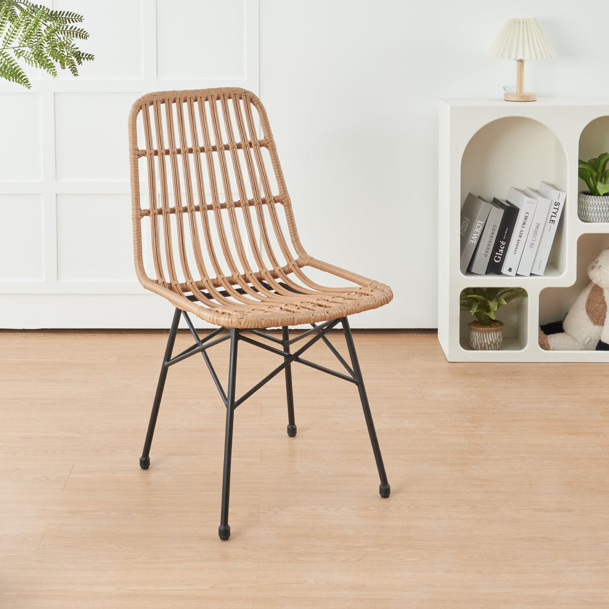 Pack de 4 Sillas de Comedor Terraza Rattan Grecia Color Madera