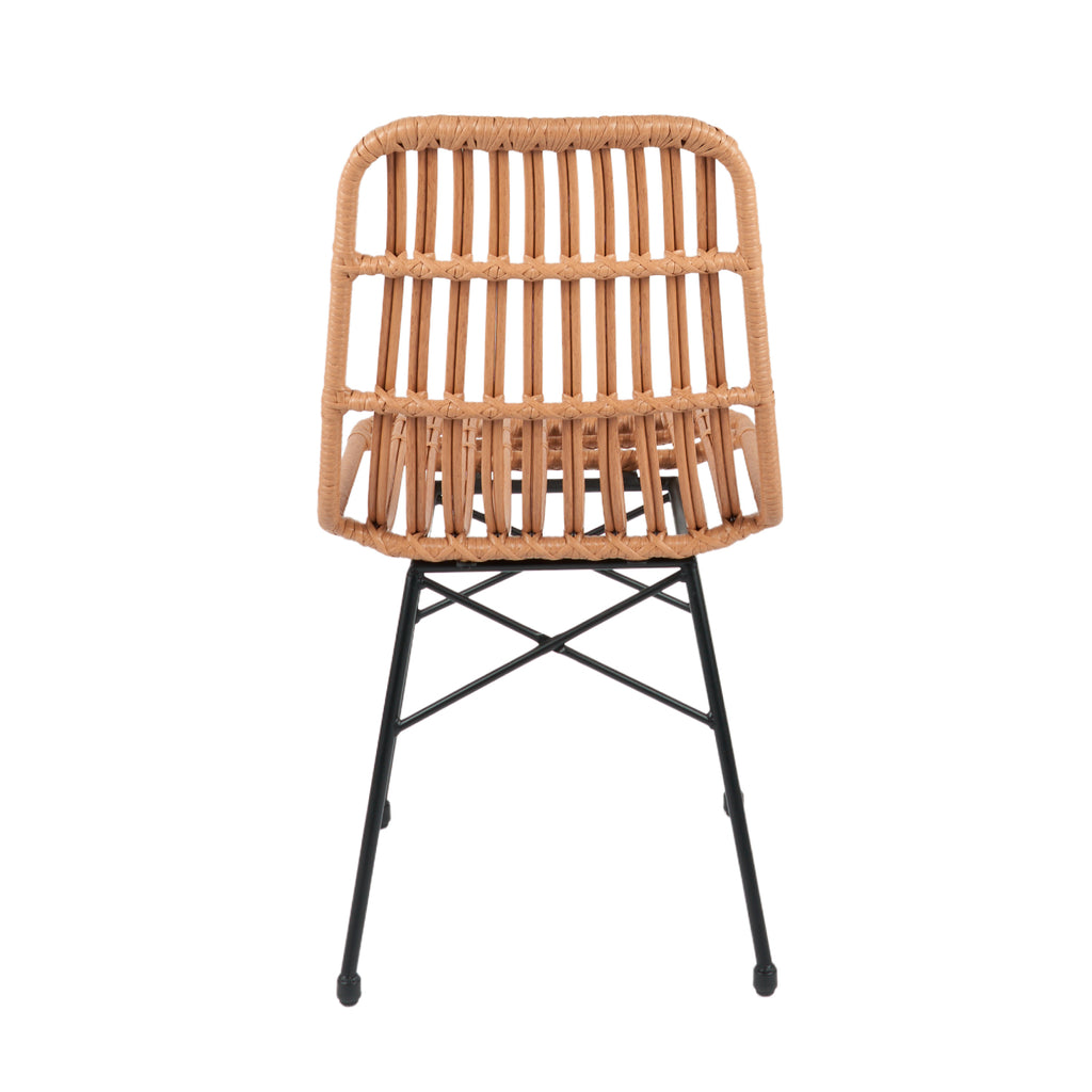 Pack de 4 Sillas de Comedor Terraza Rattan Grecia Color Madera
