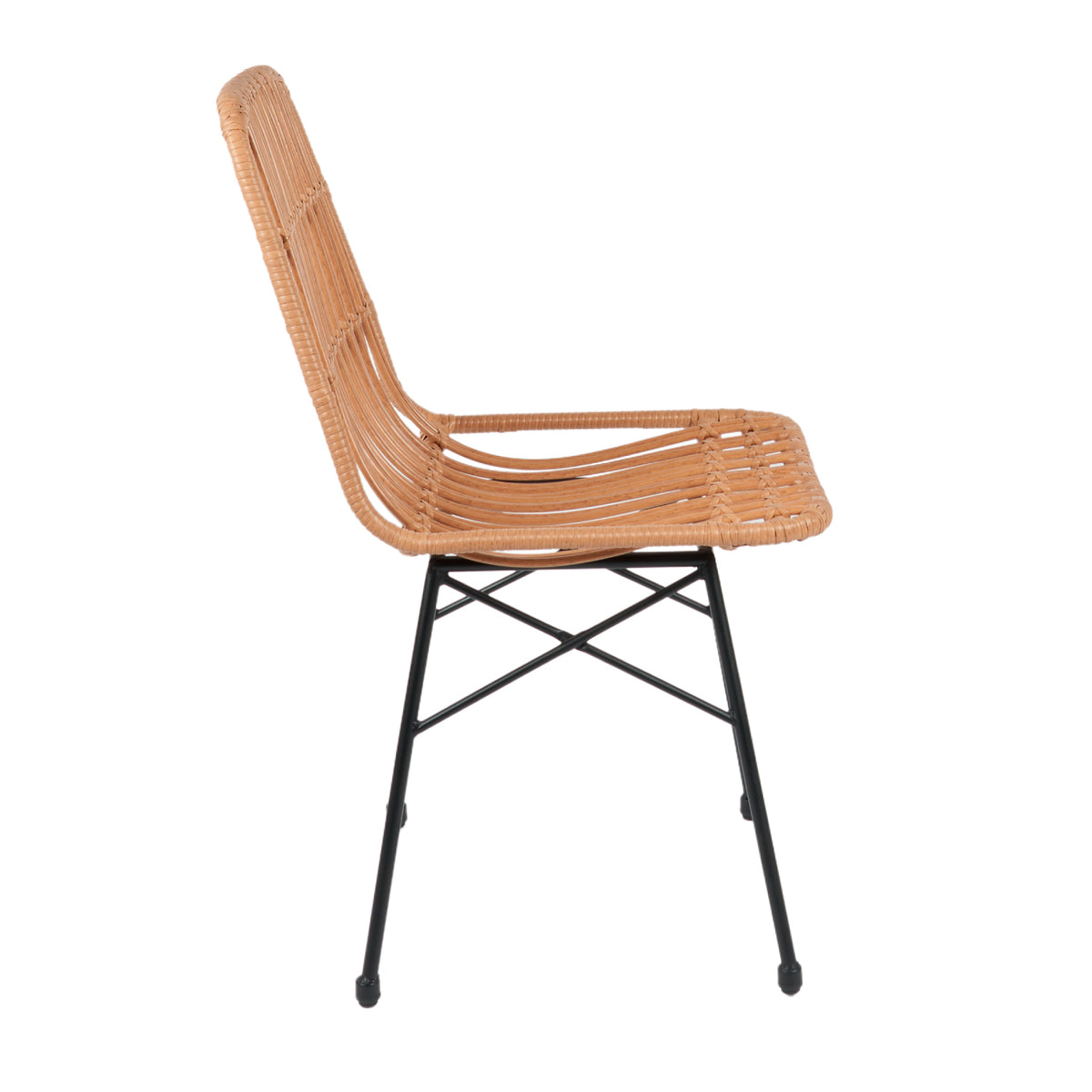 Pack de 4 Sillas de Comedor Terraza Rattan Grecia Color Madera