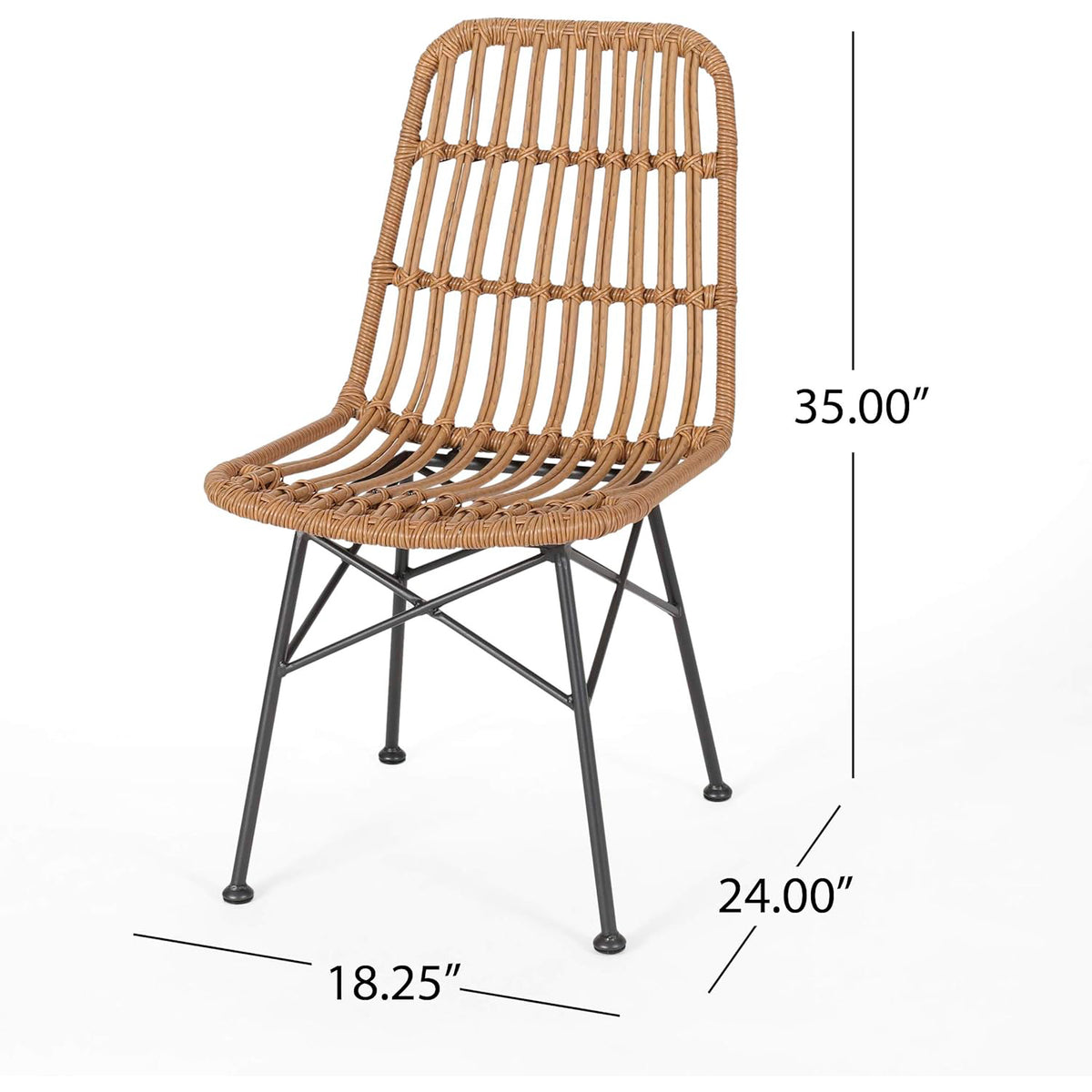 Pack de 4 Sillas de Comedor Terraza Rattan Grecia Color Madera