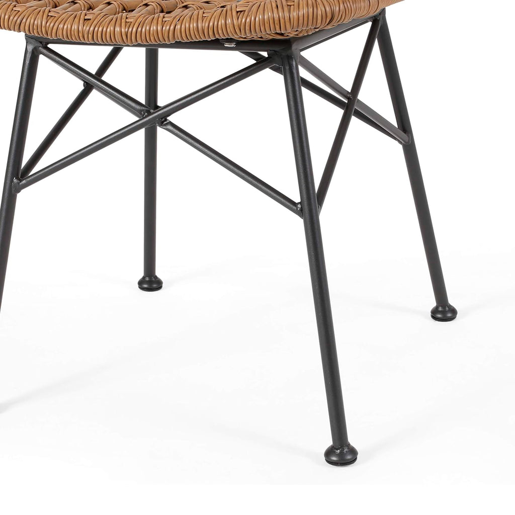 Pack de 4 Sillas de Comedor Terraza Rattan Grecia Color Madera