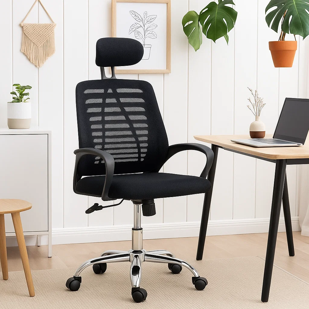 Silla de Oficina Ergos Ergonómica con Cabeza - Negra