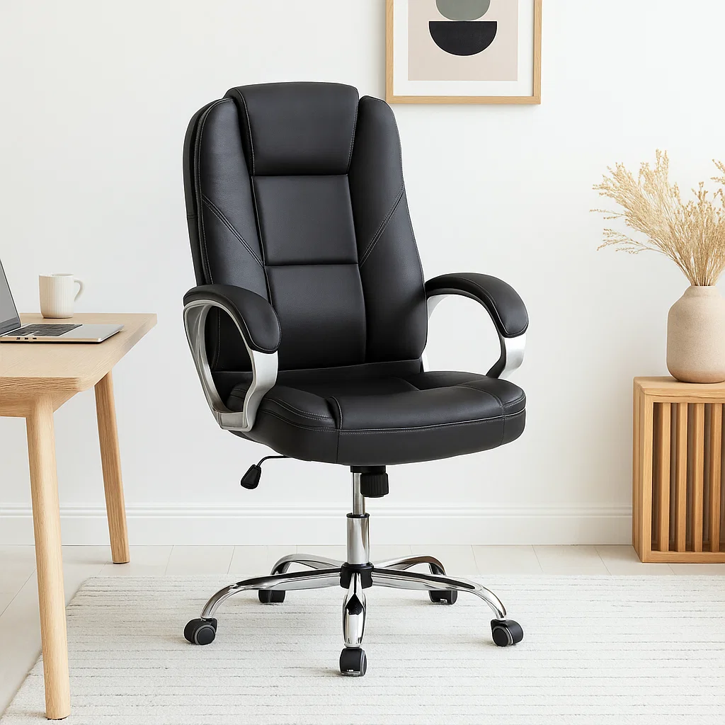 Silla de Oficina Ejecutiva Magnus Cuero Sintético - Negro