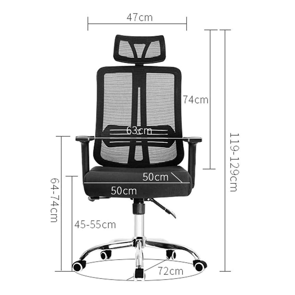 Silla de oficina mesh negra ejecutiva con apoyabrazos y cabeza