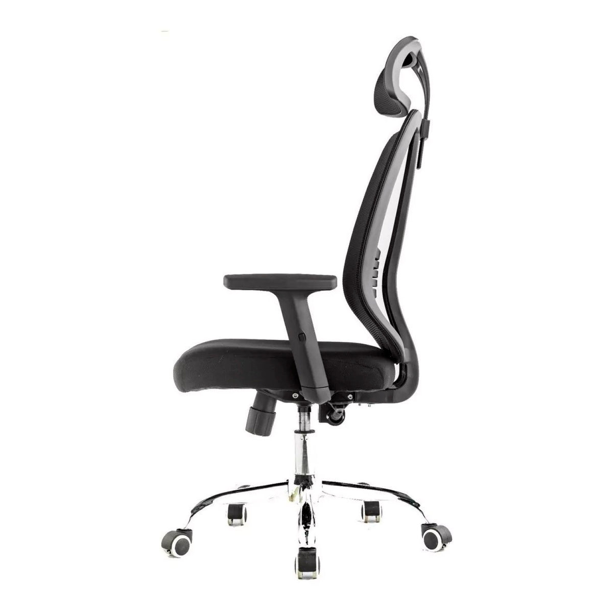 Silla de oficina mesh negra ejecutiva con apoyabrazos y cabeza
