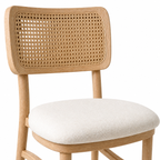 Pack de 2 Sillas de Estilo Natural con Respaldo Tejido y Asiento Acolchado