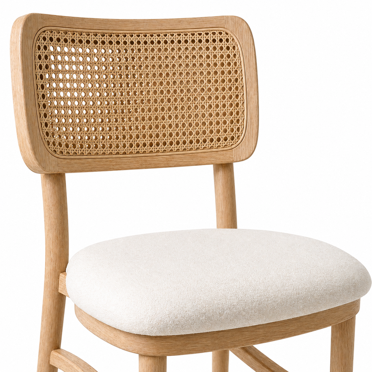 Pack de 2 Sillas de Estilo Natural con Respaldo Tejido y Asiento Acolchado