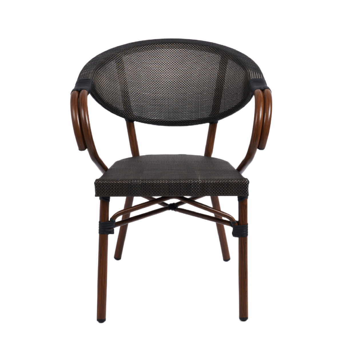 Silla Bistro Parisina Textileno con reposabrazos - Café Oscuro