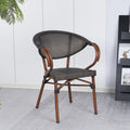 Silla Bistro Parisina Textileno con reposabrazos - Café Oscuro