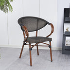 Silla Bistro Parisina Textileno con reposabrazos - Café Oscuro