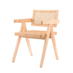 Silla Chandigarh Madera y Rattan - Natural