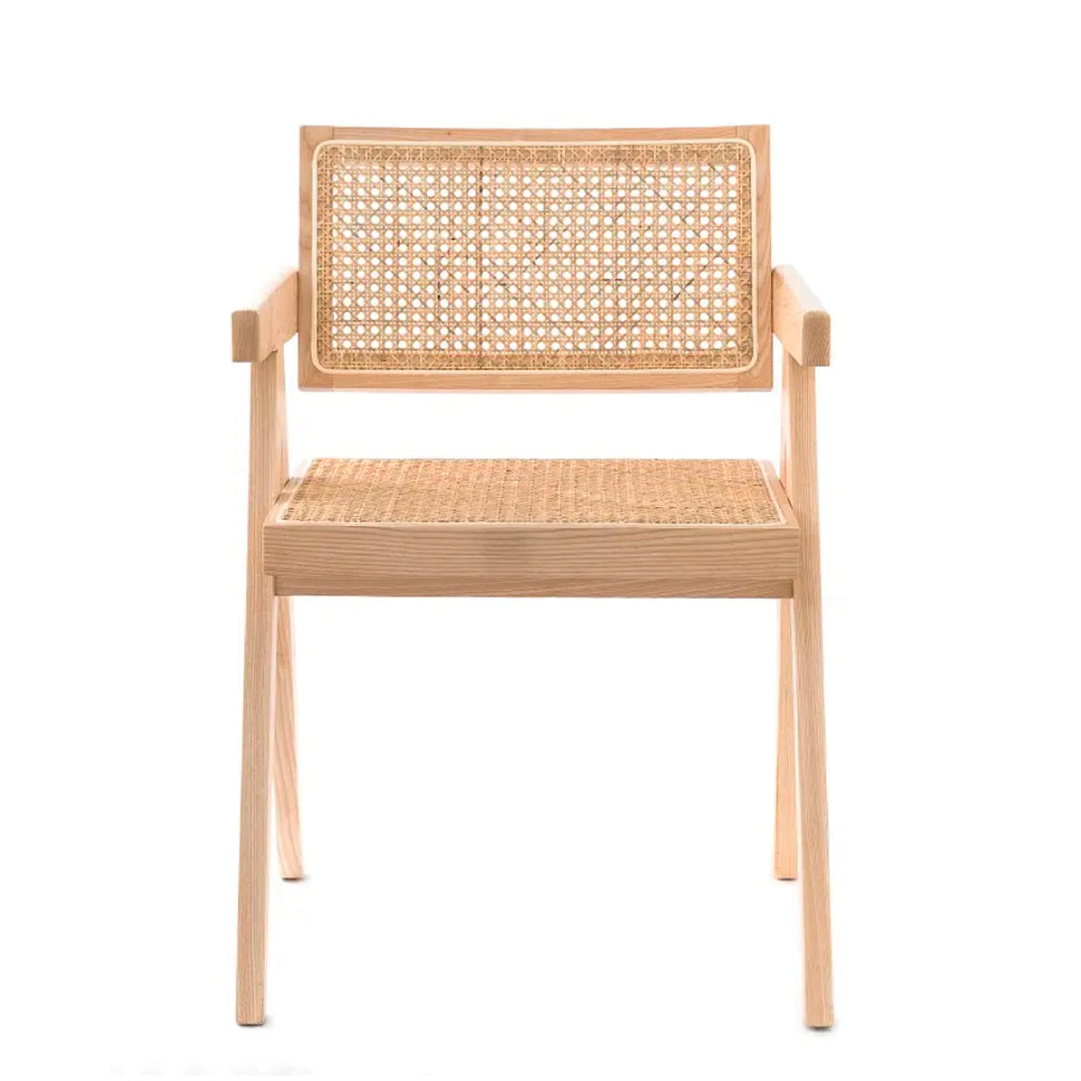 Silla Chandigarh Madera y Rattan - Natural