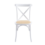 Silla Crossback Madera y Rattan - Blanca