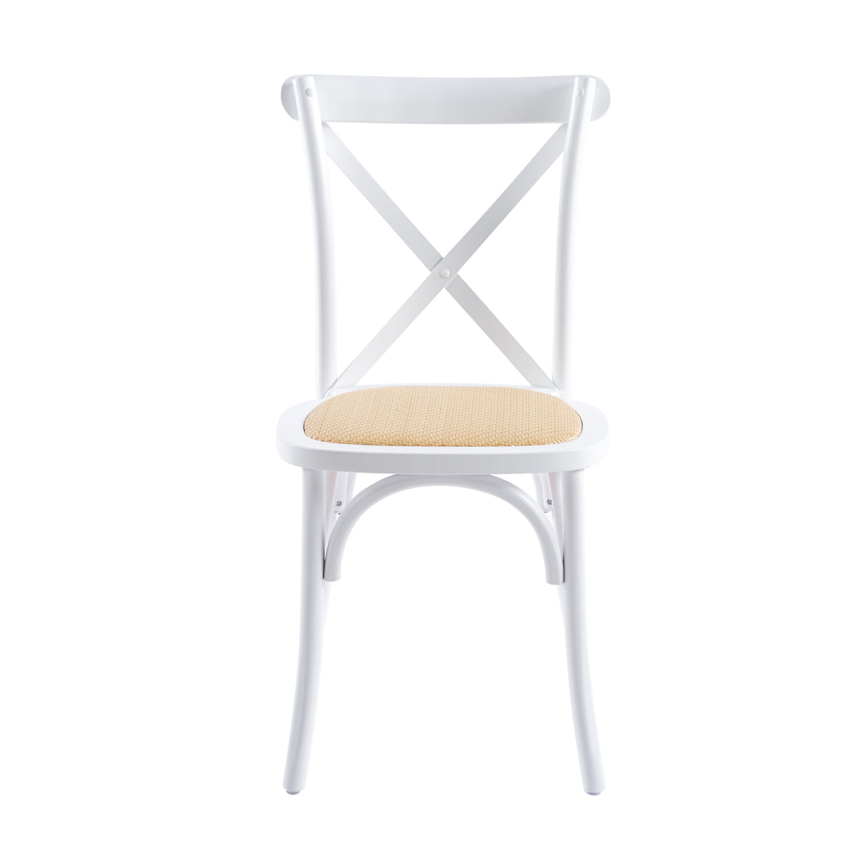 Silla Crossback Madera y Rattan - Blanca