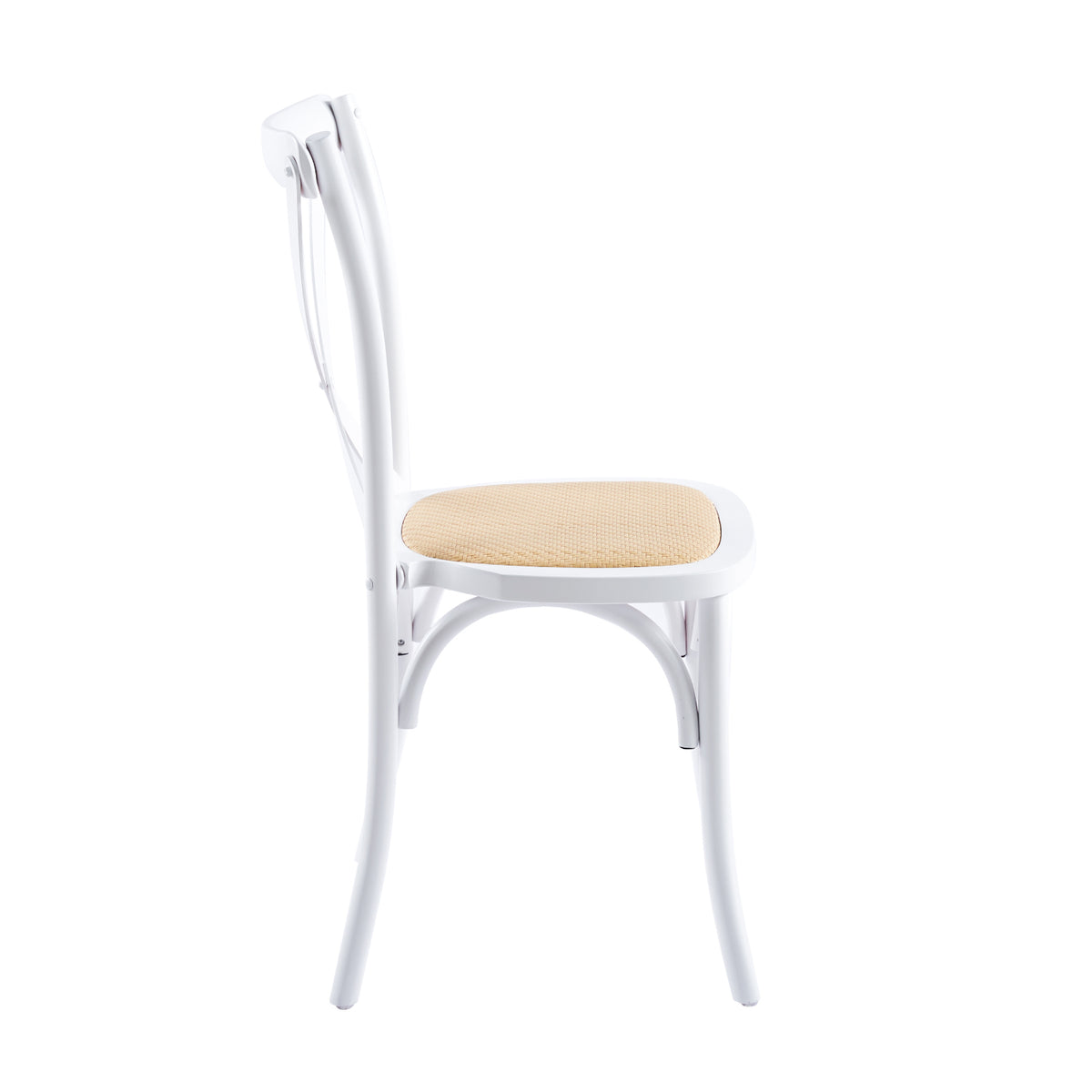 Silla Crossback Madera y Rattan - Blanca