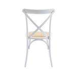 Silla Crossback Madera y Rattan - Blanca