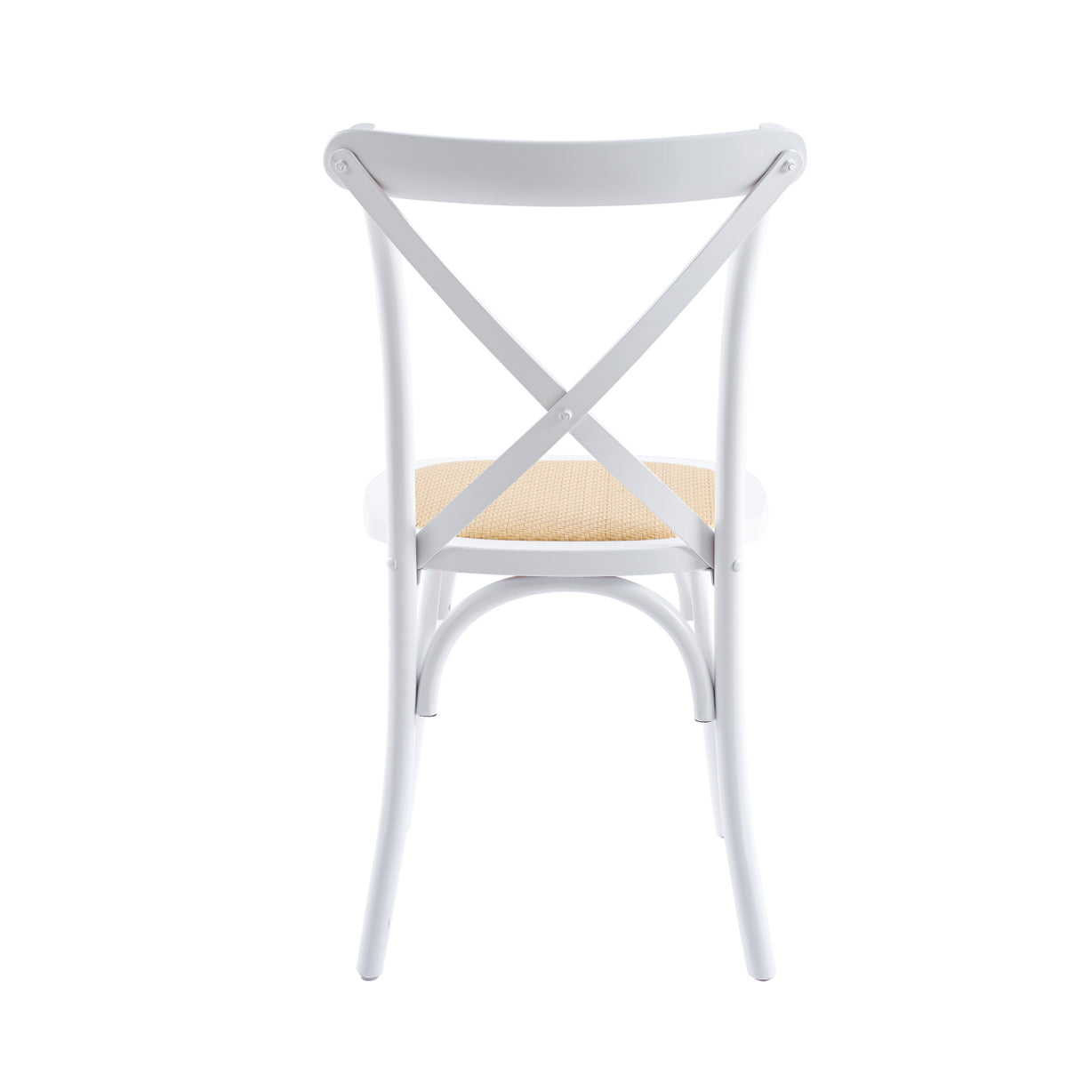 Silla Crossback Madera y Rattan - Blanca