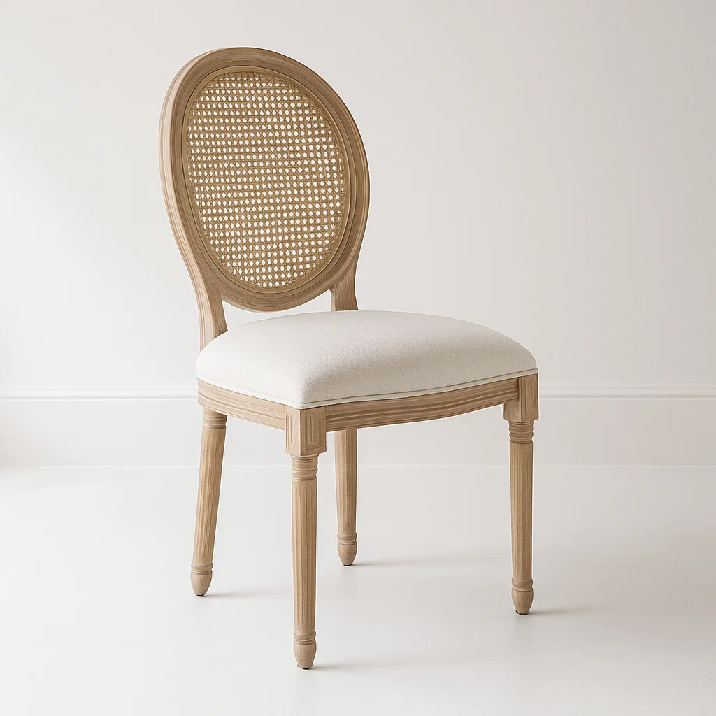 Pack de 2 Sillas de Comedor Madera Acolchada Luis XV