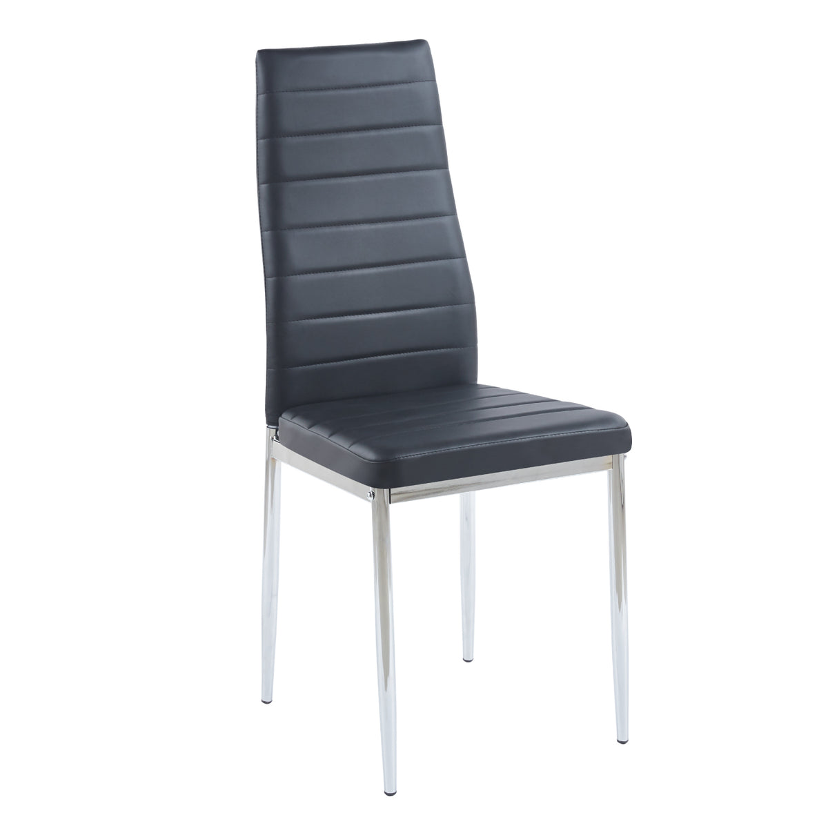 Pack de 4 Sillas Dining Liana con patas cromadas - Negra