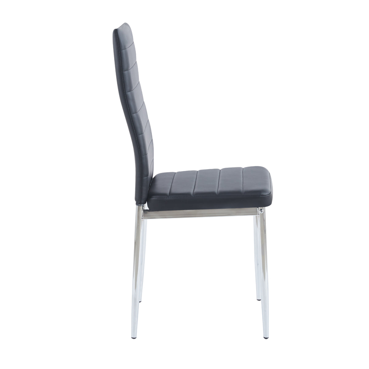 Pack de 4 Sillas Dining Liana con patas cromadas - Negra