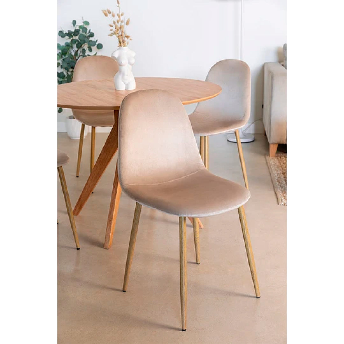 Pack de 4 Sillas Spoon Velvet - Beige oscuro