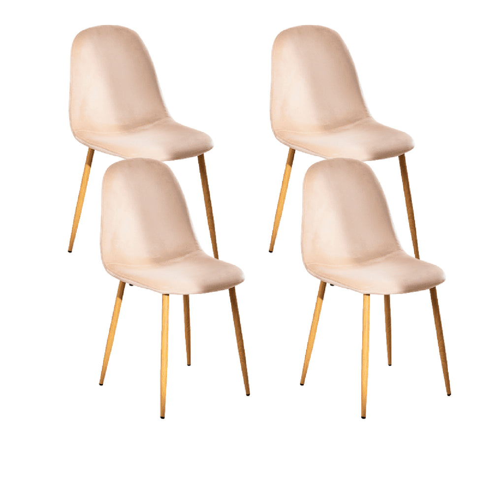 Pack de 4 Sillas Spoon Velvet - Beige oscuro