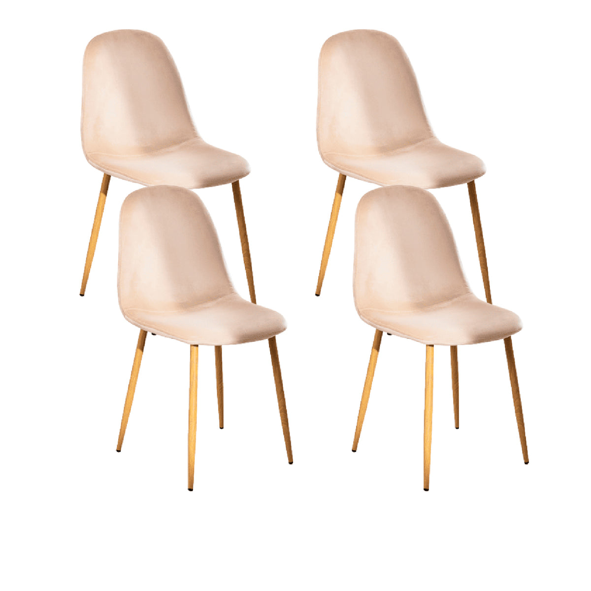 Pack de 4 Sillas Spoon Velvet - Beige oscuro