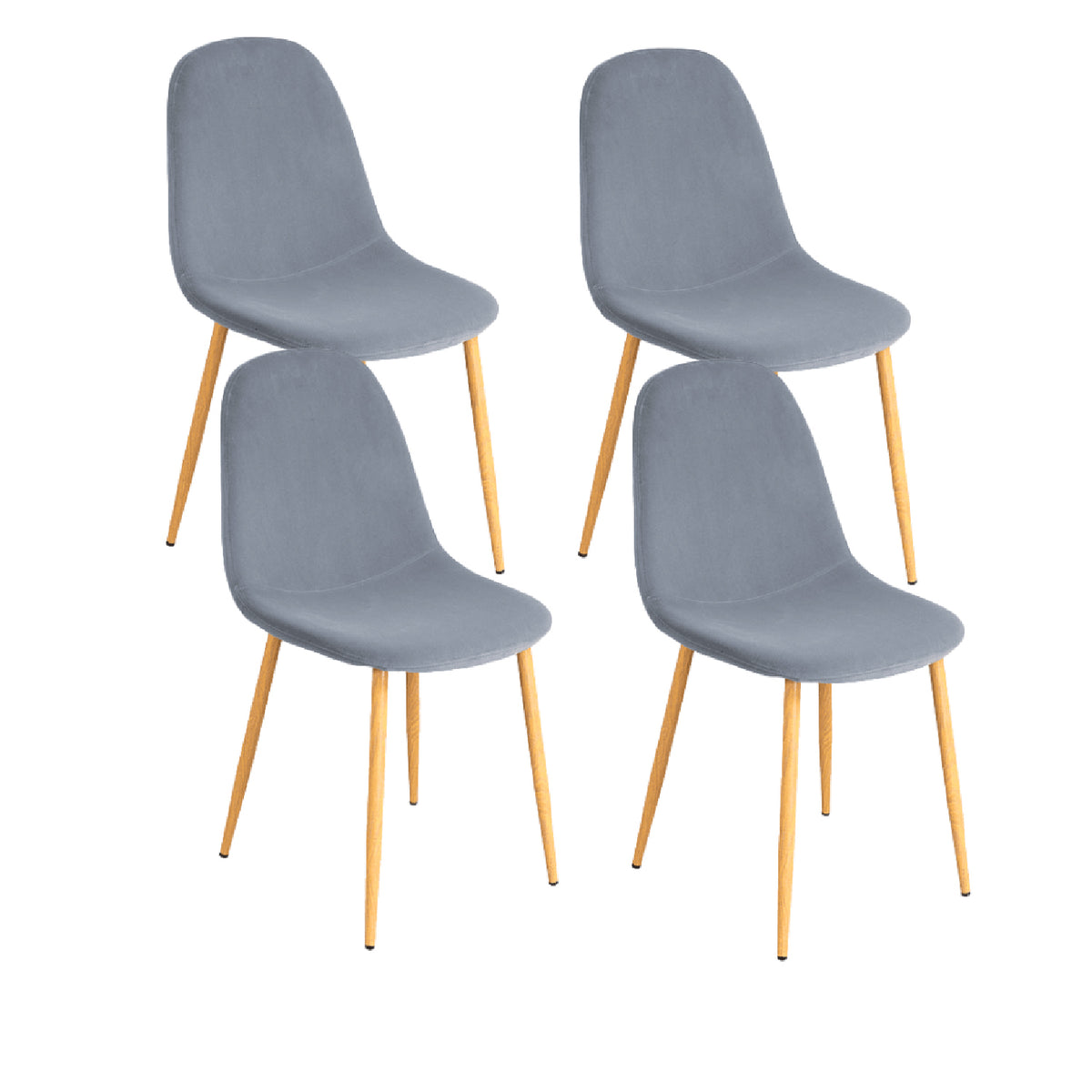 Pack de 4 Sillas Spoon Velvet - Gris