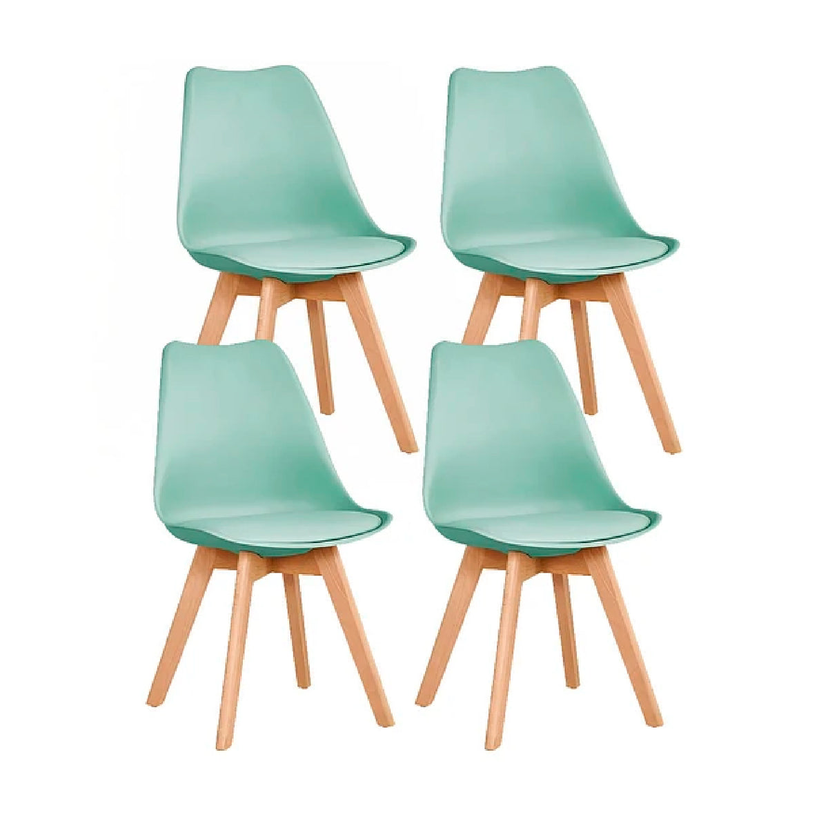 Pack de 4 Sillas Tulip Acolchada - Menta