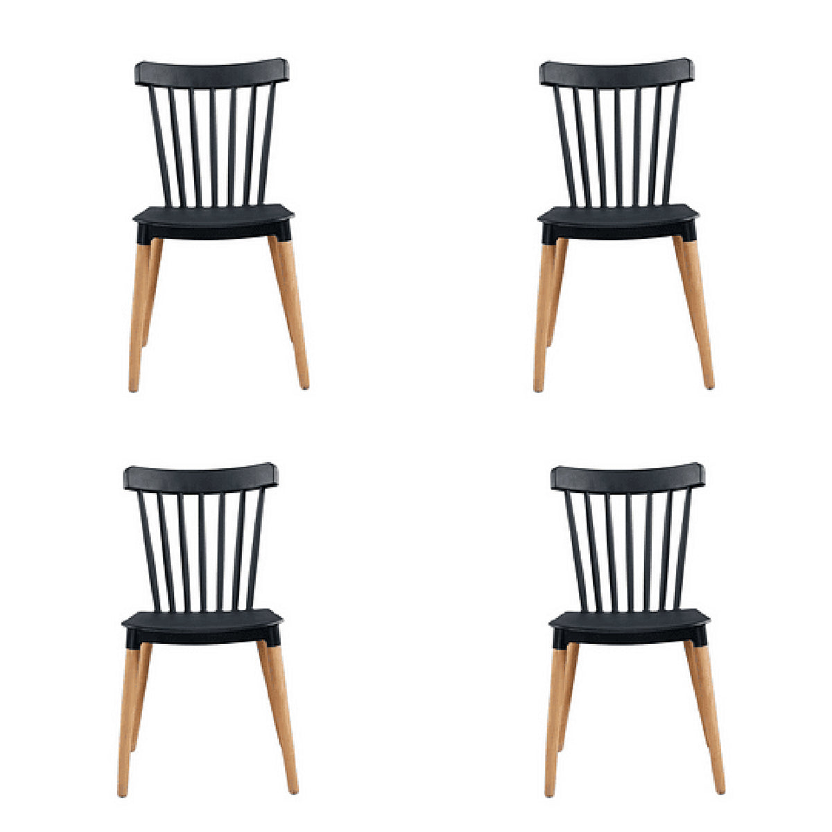 Pack de 4 Sillas Windsor - Negra