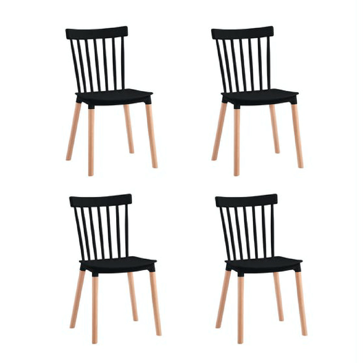 Pack de 4 Sillas Windsor - Negra