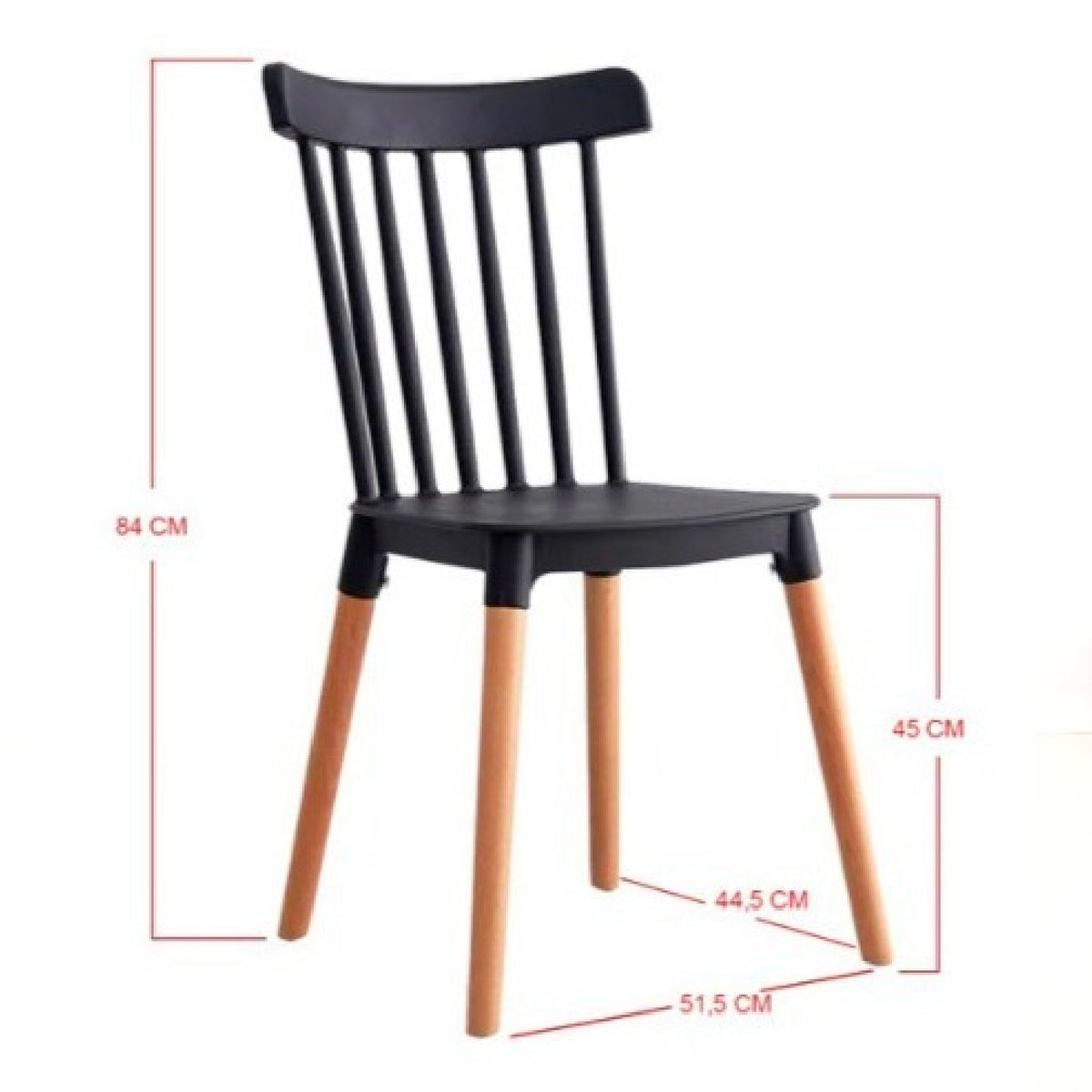 Pack de 4 Sillas Windsor - Negra