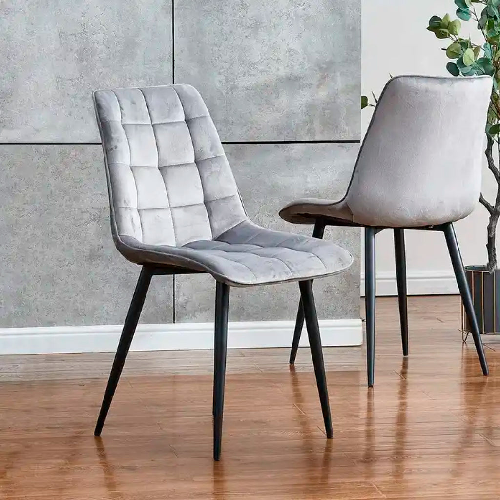 Pack de 4 Sillas Macron Terciopelo - Gris