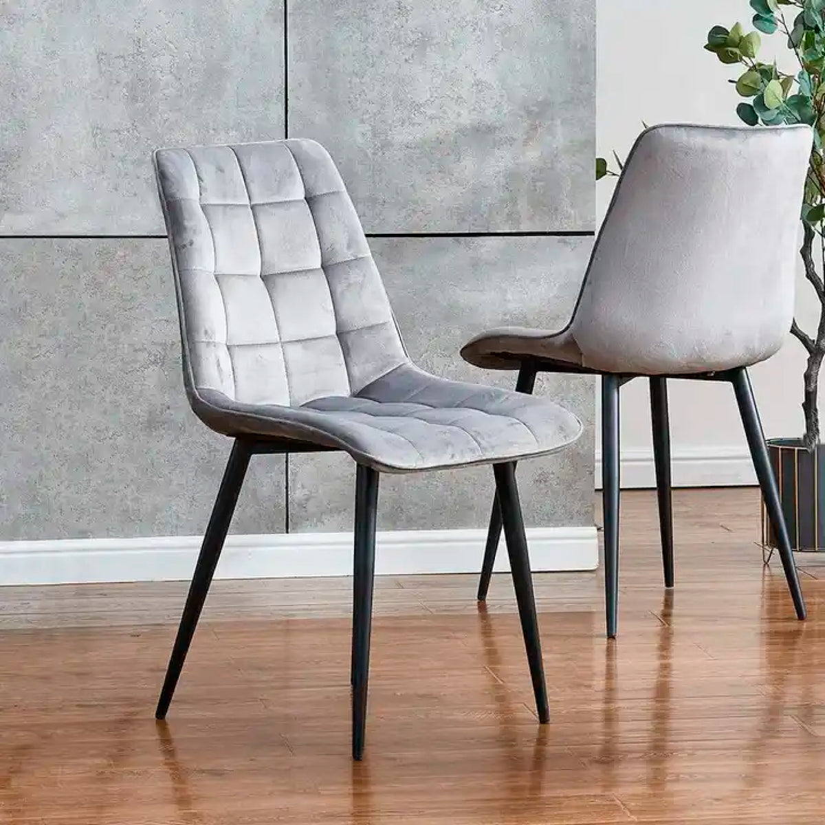 Pack de 4 Sillas Macron Terciopelo - Gris
