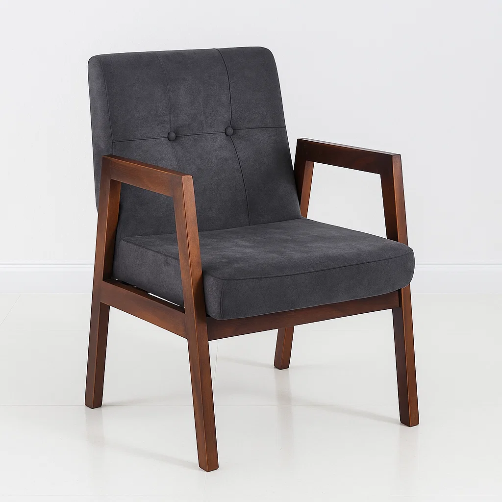 Sillón Marlow de Terciopelo - Gris Oscuro