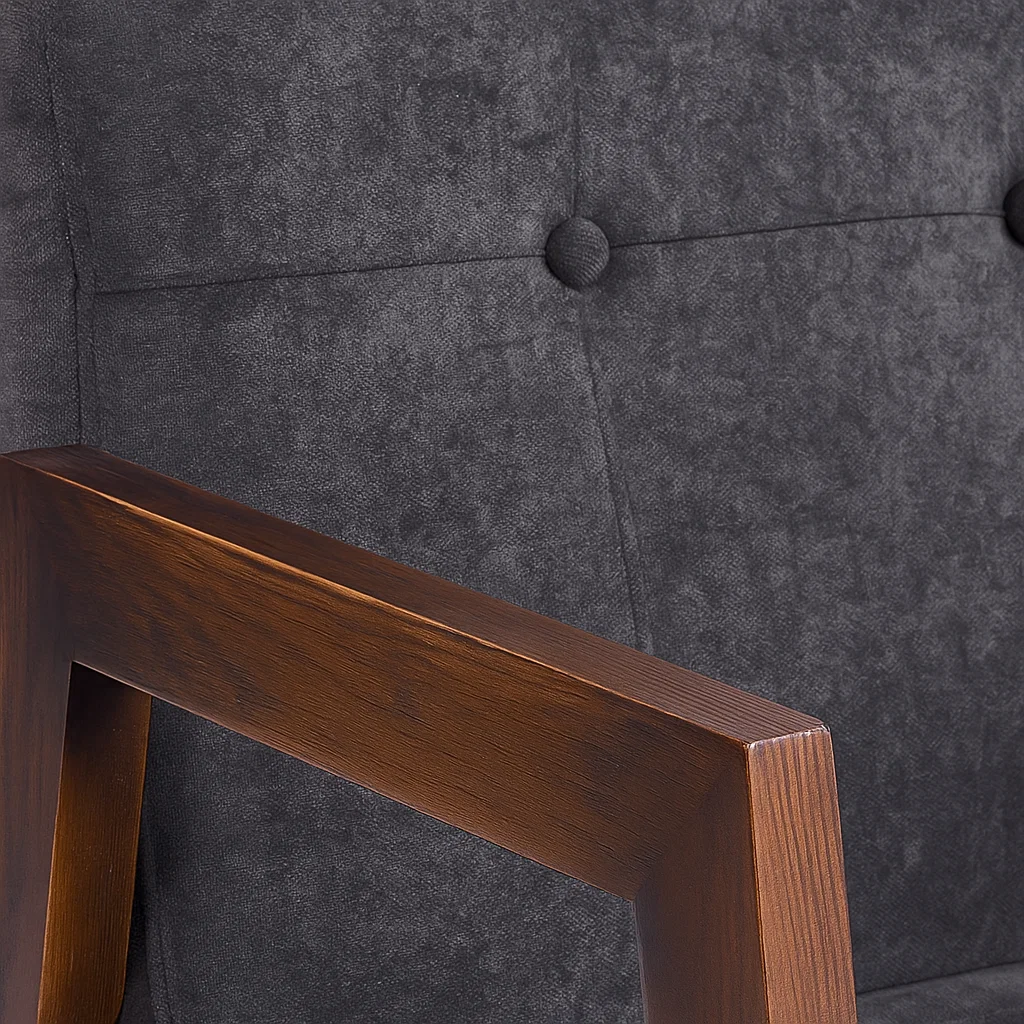 Sillón Marlow de Terciopelo - Gris Oscuro
