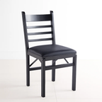 Pack de 2 Sillas Industrial Plegable con Marco Negro y Tapizado Sintético