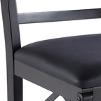 Pack de 2 Sillas Industrial Plegable con Marco Negro y Tapizado Sintético