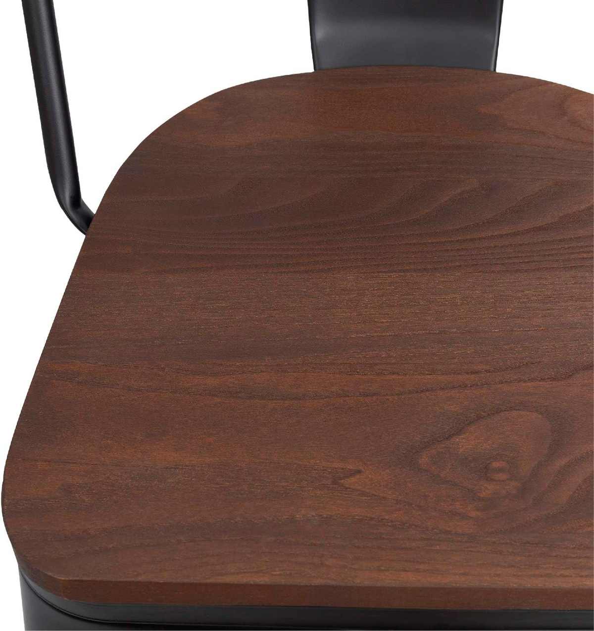 Silla Tólix Asiento de Madera Oscuro - Negra
