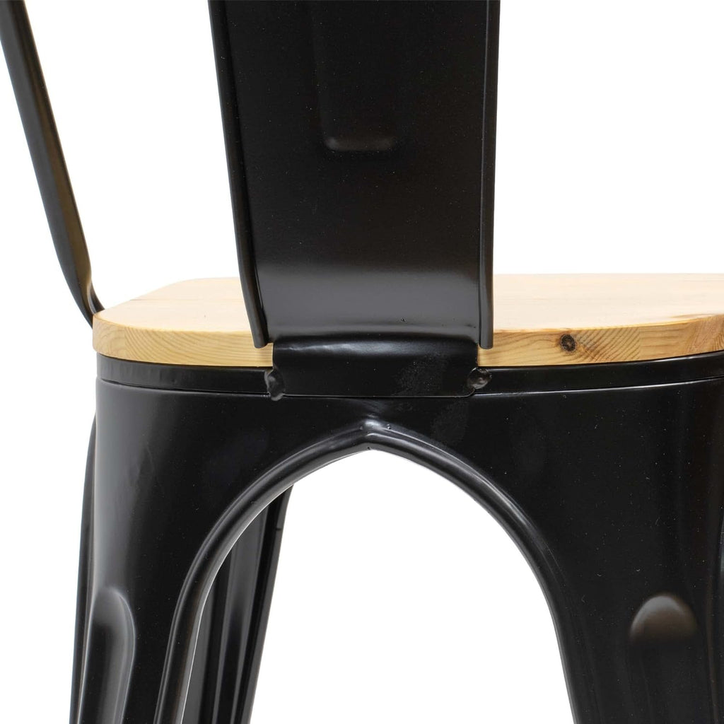 Silla Tólix Asiento de Madera Clara - Negra