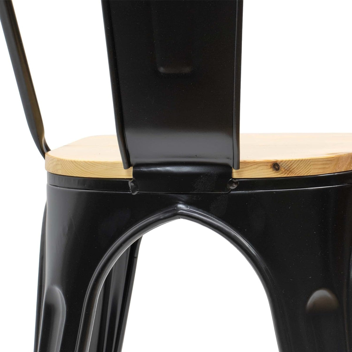 Silla Tólix Asiento de Madera Clara - Negra