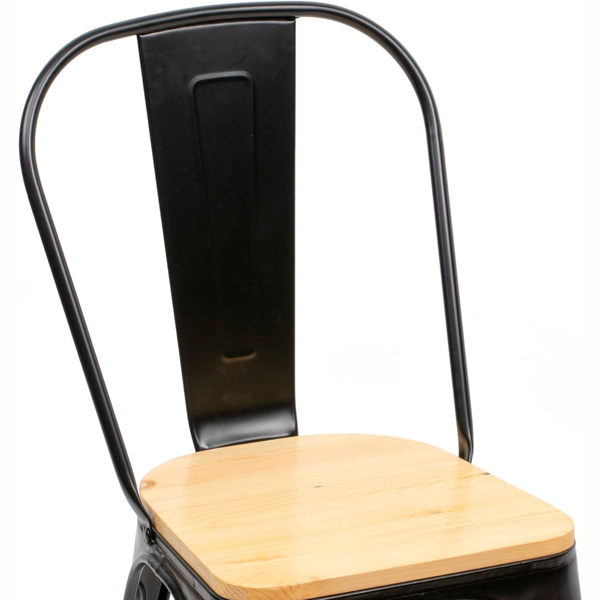 Silla Tólix Asiento de Madera Clara - Negra