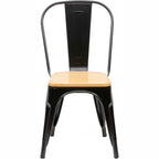 Silla Tólix Asiento de Madera Clara - Negra