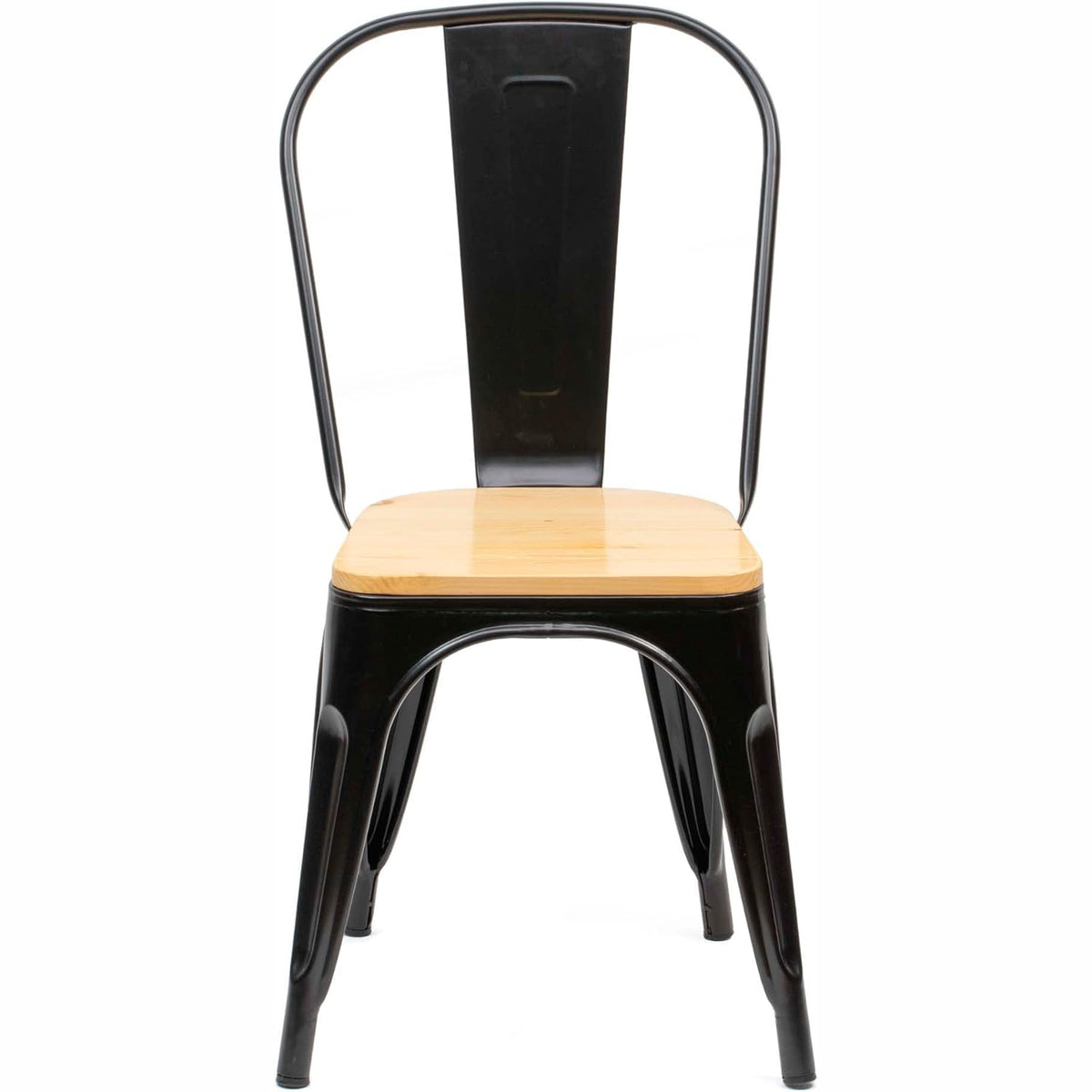 Silla Tólix Asiento de Madera Clara - Negra